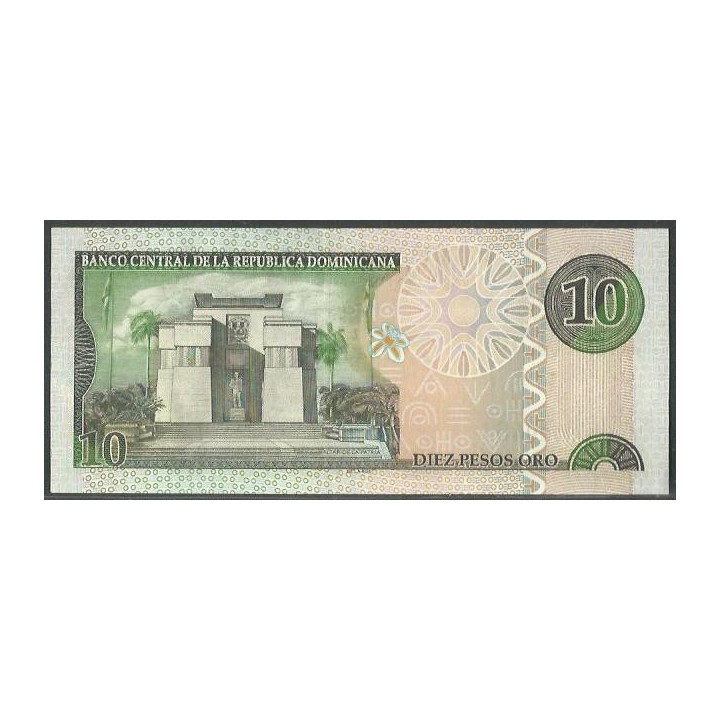 Rep. Dominicana 10 Pesos 2002 P168b reverso