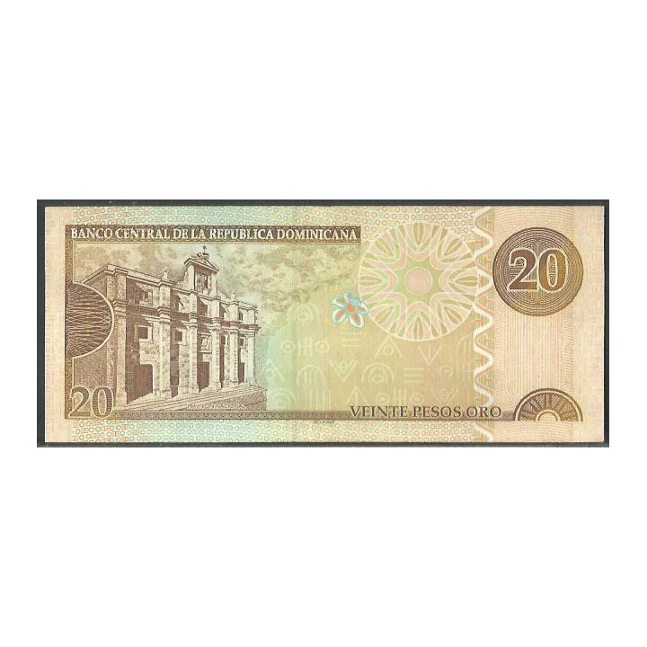 Rep. Dominicana 20 Pesos 2003 P169c reverso