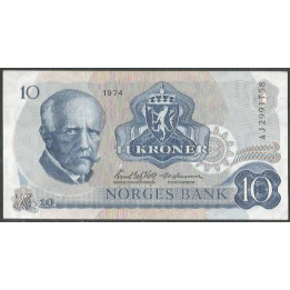 Noruega 10 Kroner 1974 P36b