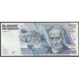 Mexico 20.000 Pesos 24 Feb 1987 Serie BF P91b