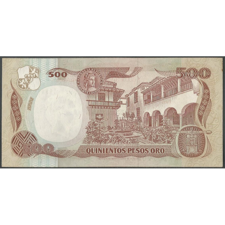 Billete de 500 Pesos 2 Mar 1992 BGW407 reverso