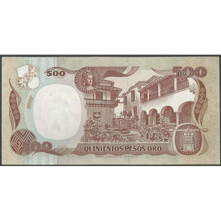 Billete de 500 Pesos 4 Ene 1993 BGW409 reverso