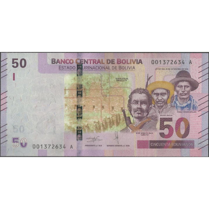 Bolivia 50 Bolivianos ND2018 Serie A P250-1