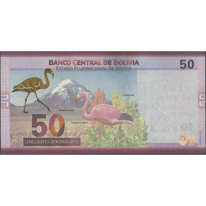 Bolivia 50 Bolivianos ND2018 Serie A P250-1 reverso