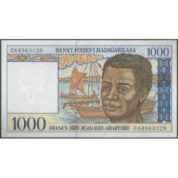 Madagascar 1.000 Francs ND1994 Firma 5 P76b