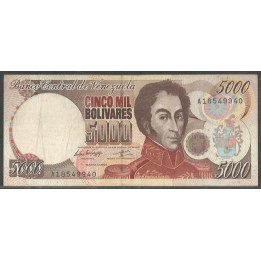 Venezuela 5.000 Bolivares 12 May 1994 A 8 Dig P75a