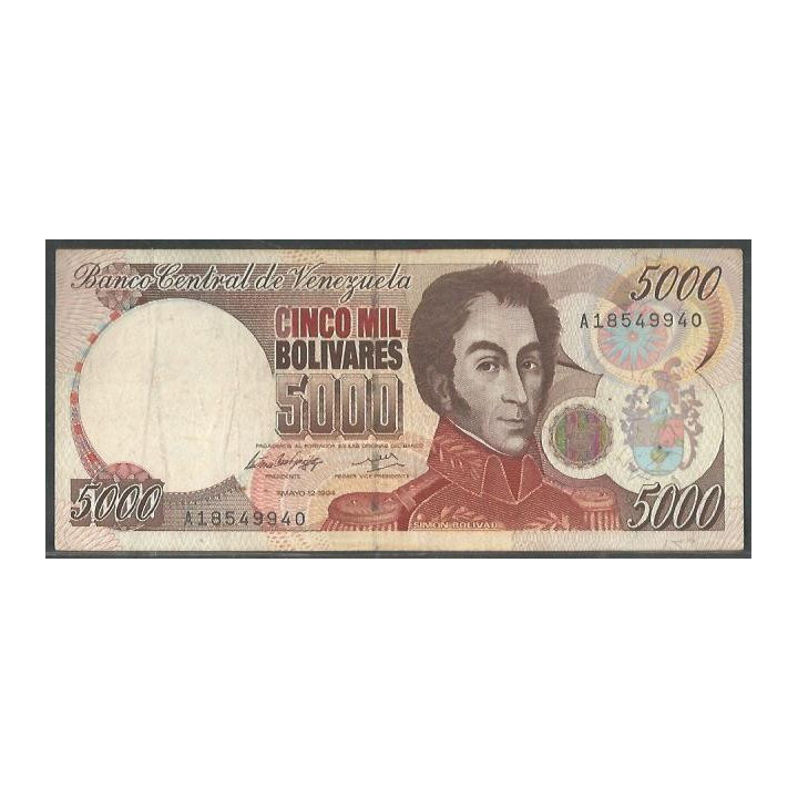 Venezuela 5.000 Bolivares 12 May 1994 A 8 Dig P75a