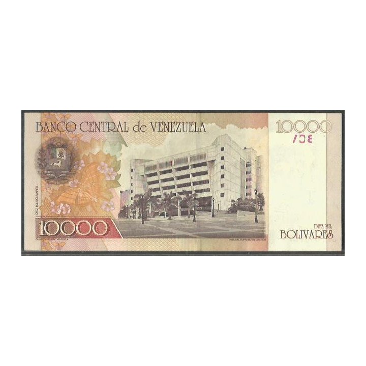 Venezuela 10.000 Bolivares 13 Ago 2002 C 8 Dig P85c reverso