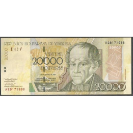 Venezuela 20.000 Bolivares 16 Ago 2001 A 8 Dig P86a
