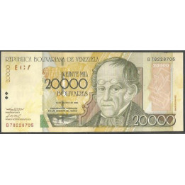 Venezuela 20.000 Bolivares 13 Ago 2002 B 8 Dig P86b