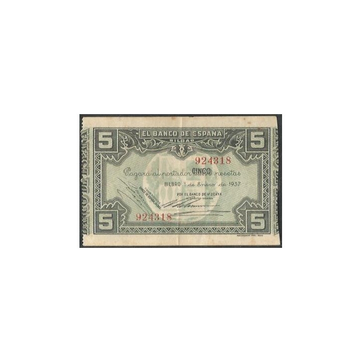 España - Bilbao Banco de Vizcaya 10 Pesetas 1 Ene 1937 Ps562f