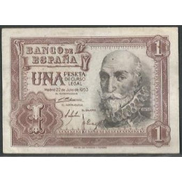 España 1 Peseta 22 Jul 1953 P144a