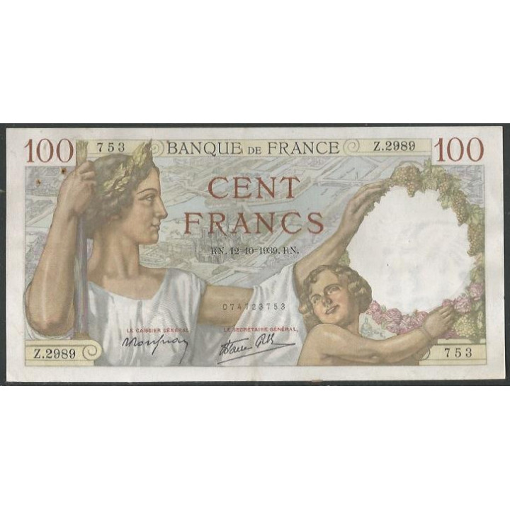 Francia 100 Francs 12 Oct 1939 P94