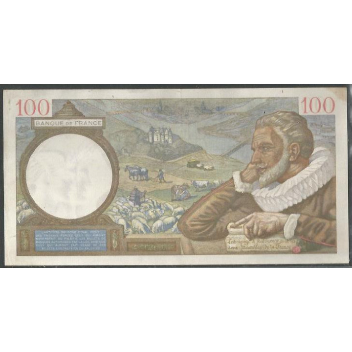 Francia 100 Francs 16 May 1940 P94 reverso