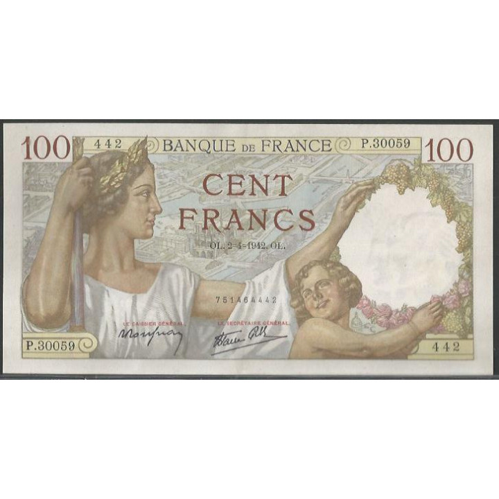 Francia 100 Francs 2 Abr 1942 P94