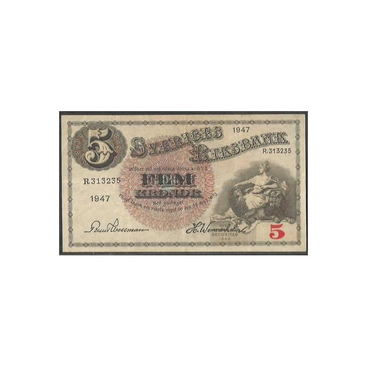 Suecia 5 Kronor 1947 P33ad