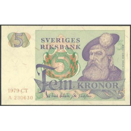 Suecia 5 Kronor 1979 P51d