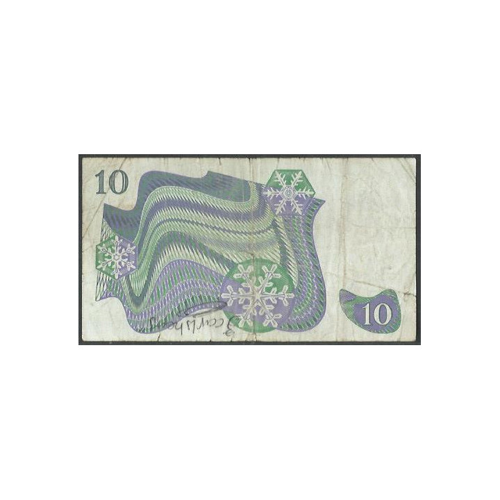 Suecia 10 Kronor 1980 P52e reverso
