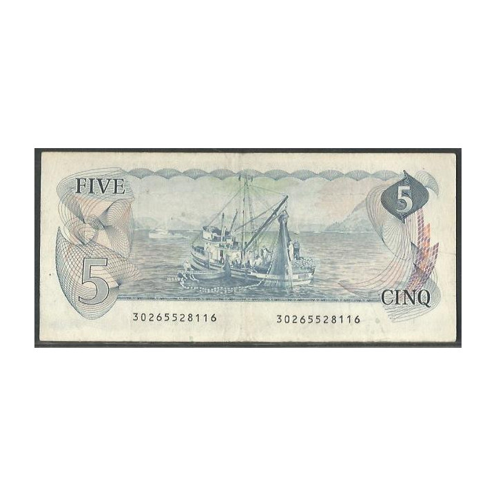 Canada 5 Dollars 1979 P92a reverso