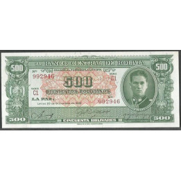 Bolivia 500 Bolivianos L 20 Dic 1945 Serie C1 P148
