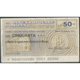 Italia - La Banca Popolare di Milano 50 Lire 14 Ene 1977
