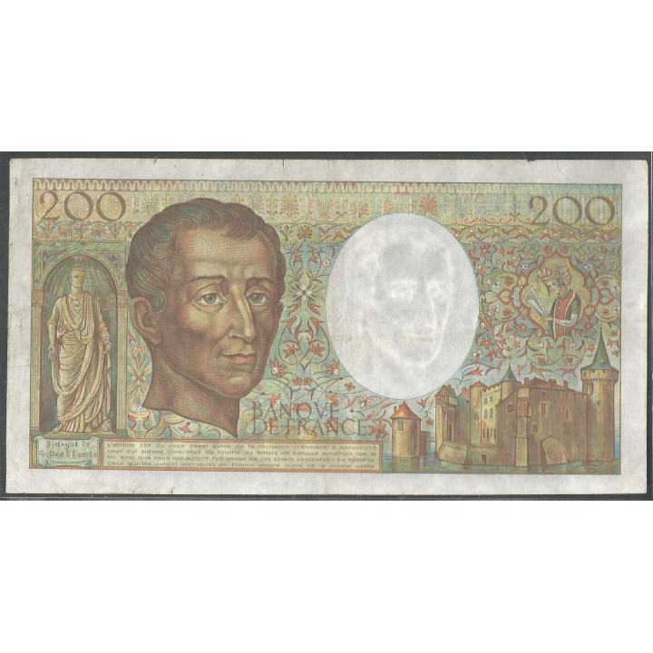 Francia 200 Francs 1987 P155b reverso