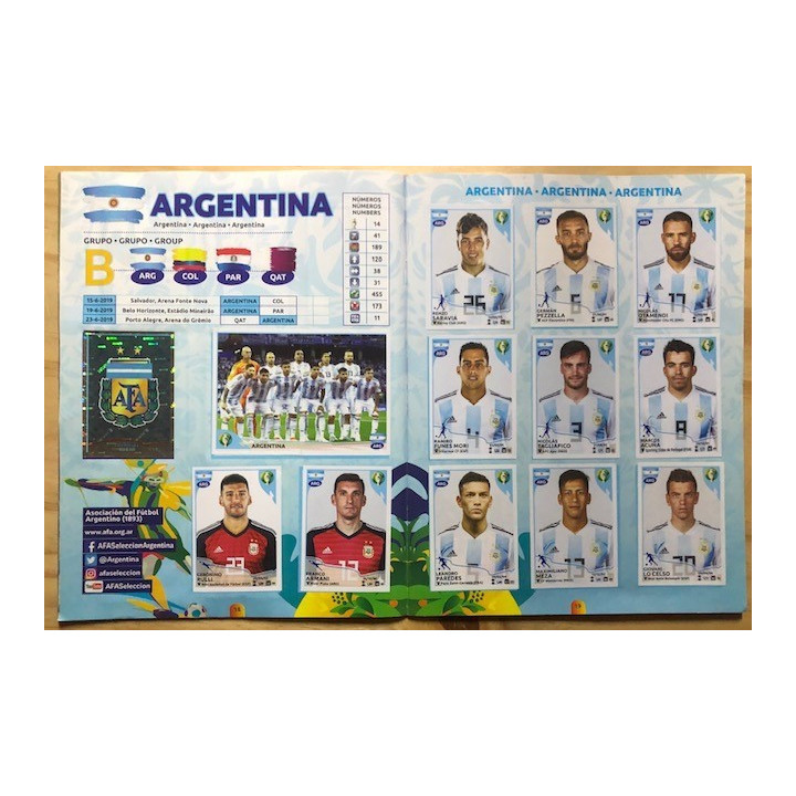 Futbol - Copa América Brasil 2019 Panini reverso