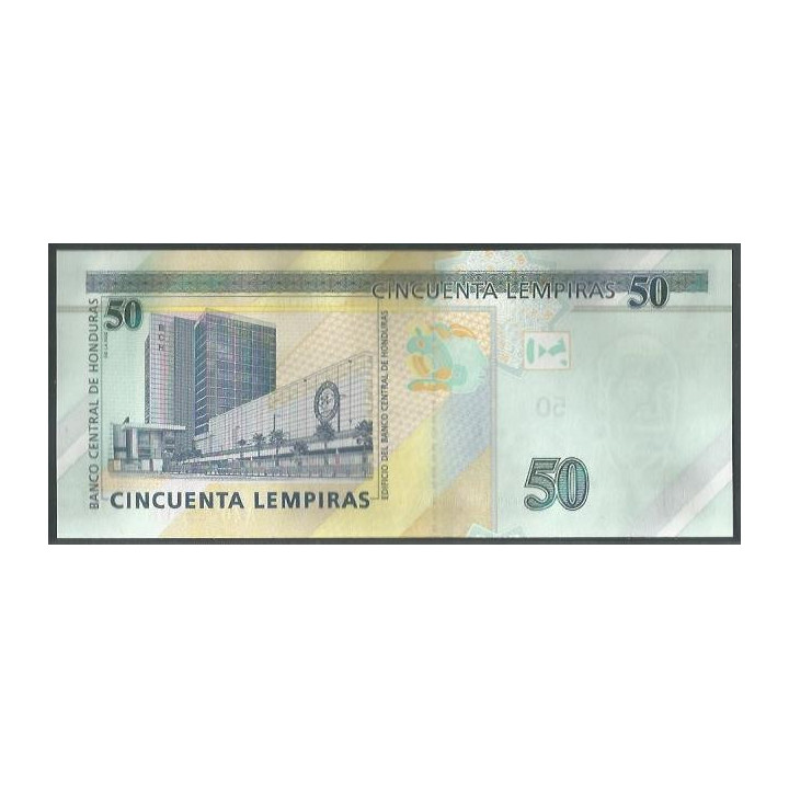 Honduras 50 Lempiras 7 Abr 2022 P104c reverso