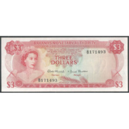 Bahamas 3 Dollars L1968 P28a
