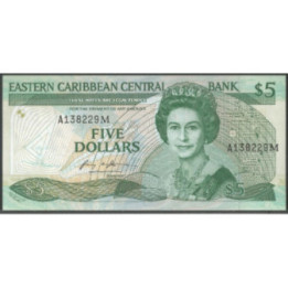 Monserrat 5 Dollars ND1986-8 P18m