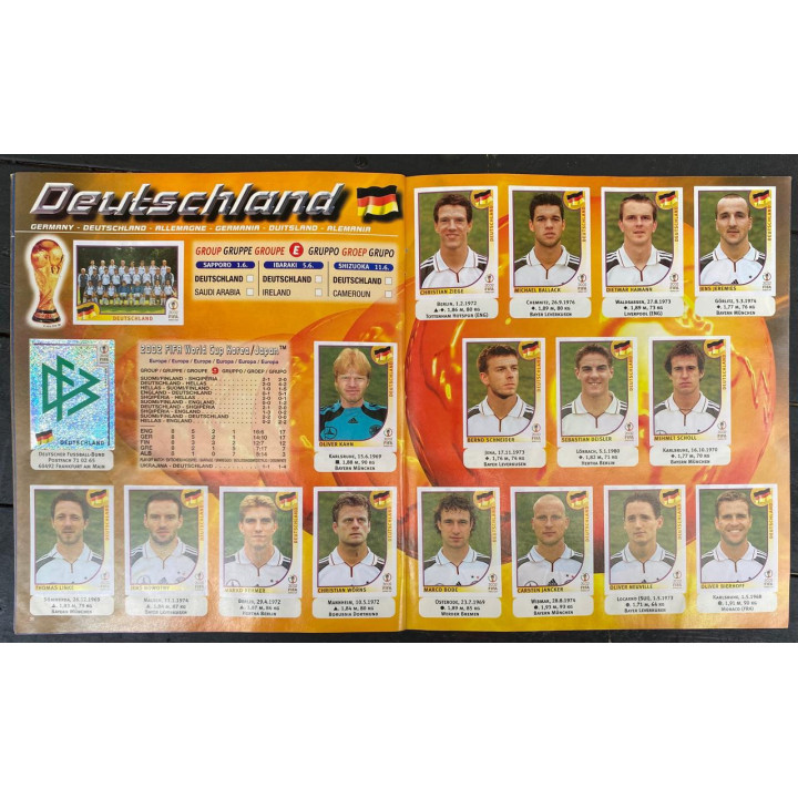 Futbol - Mundial Korea - Japon 2002 Panini reverso