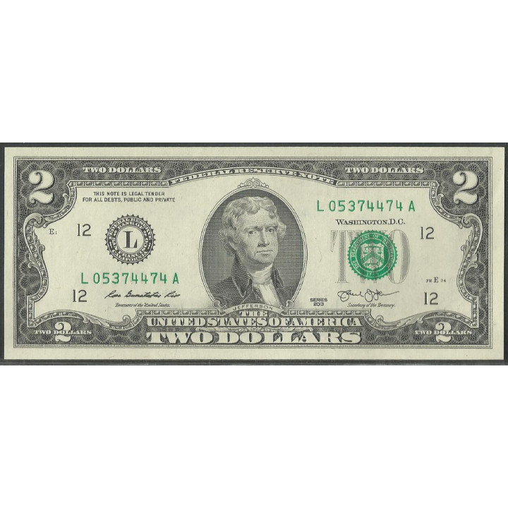 Estados Unidos 2 Dollars 2013 L P538