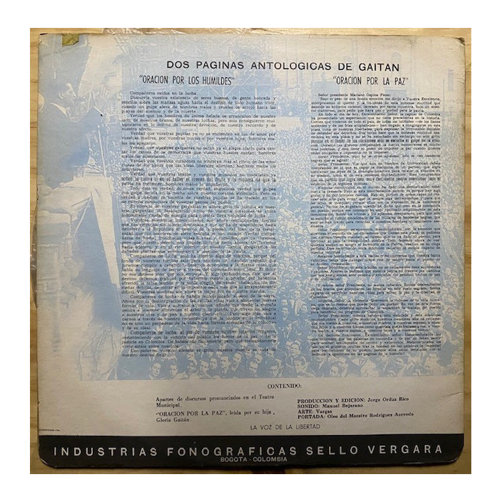Jorge Eliecer Gaitan - Yo no soy un hombre....soy un pueblo reverso