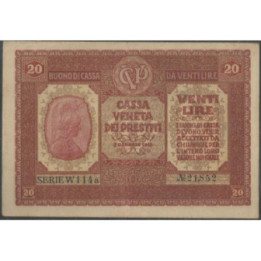 Italia - Casa Veneta di Prestiti 20 Lire 2 Ene 1918 PM7