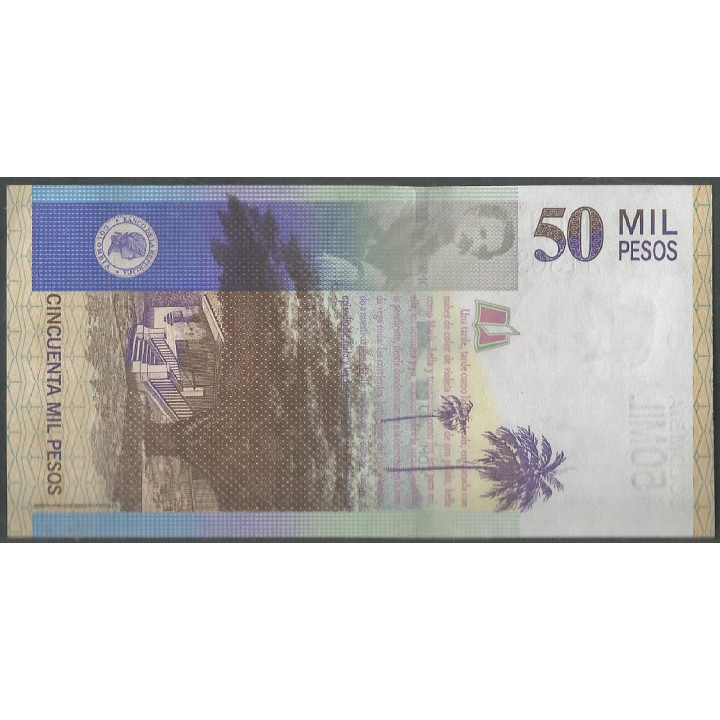 Billete de 50.000 Pesos 25 Ago 2012 BGW823 reverso