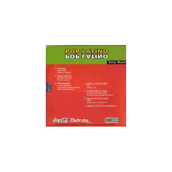 Cd Pop Latino Coca-Cola reverso
