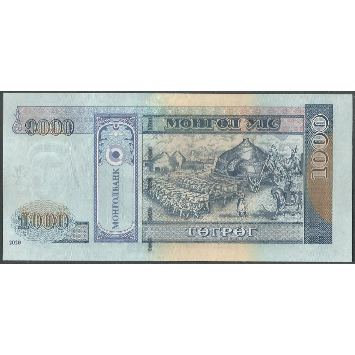 Mongolia 1.000 Tugrik 2020 P75 reverso