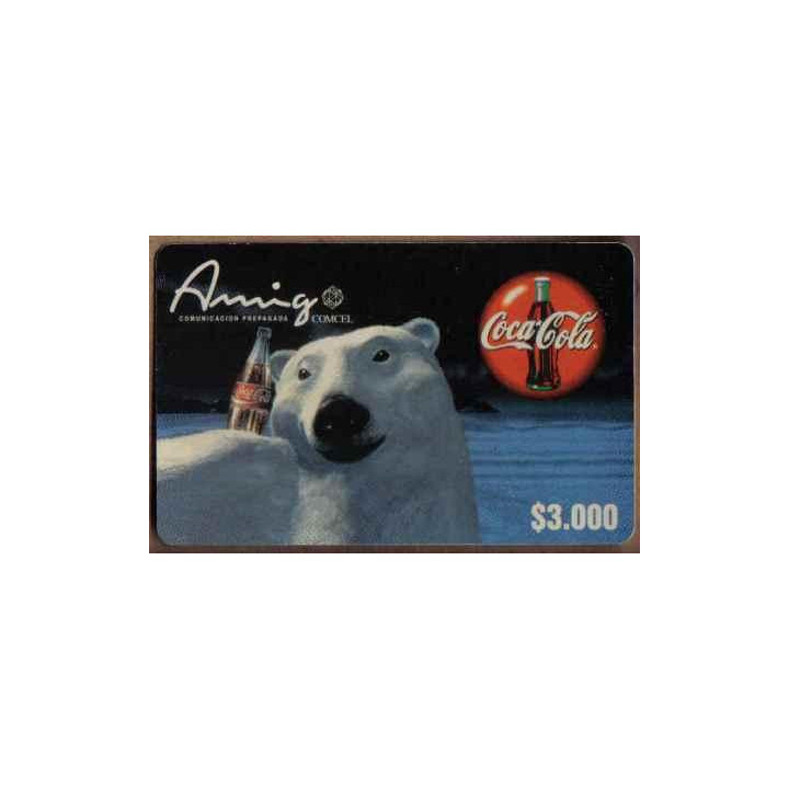 Tarjeta Telefónica Comcel 3.000 Pesos Oso Con Botella