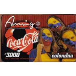 Tarjeta Telefónica Comcel 3.000 Pesos Futbol Caras Pintadas