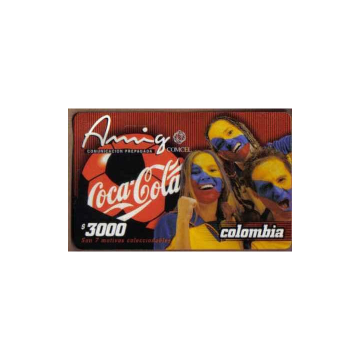 Tarjeta Telefónica Comcel 3.000 Pesos Futbol Caras Pintadas
