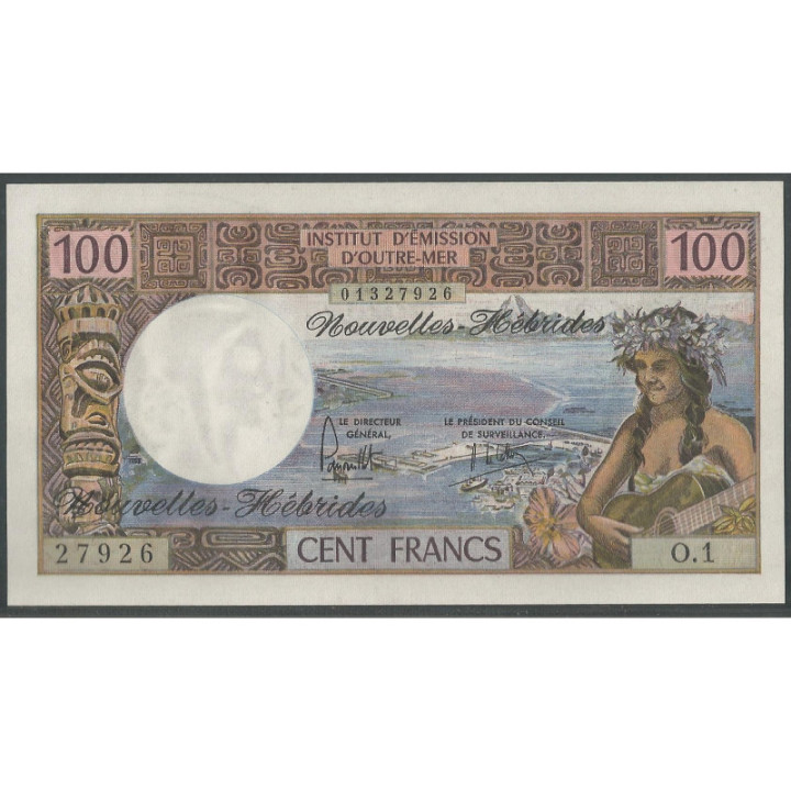 Nuevas Hebridas 100 Francs ND1975 P18c