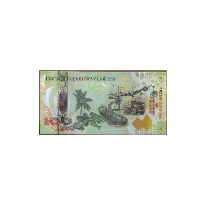 Papua Nueva Guinea 100 Kina 2008 P37a reverso