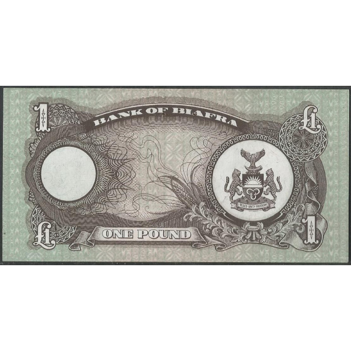 Biafra 1 Pound ND1968-9 P5a reverso