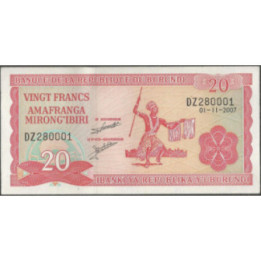 Burundi 20 Francs 5 Feb 2005 P27d