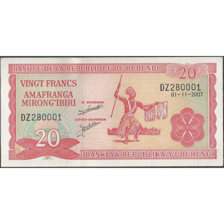 Burundi 20 Francs 5 Feb 2005 P27d