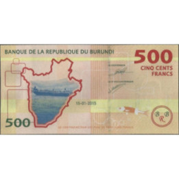 Burundi 500 Francs 15 Ene 2015 P50