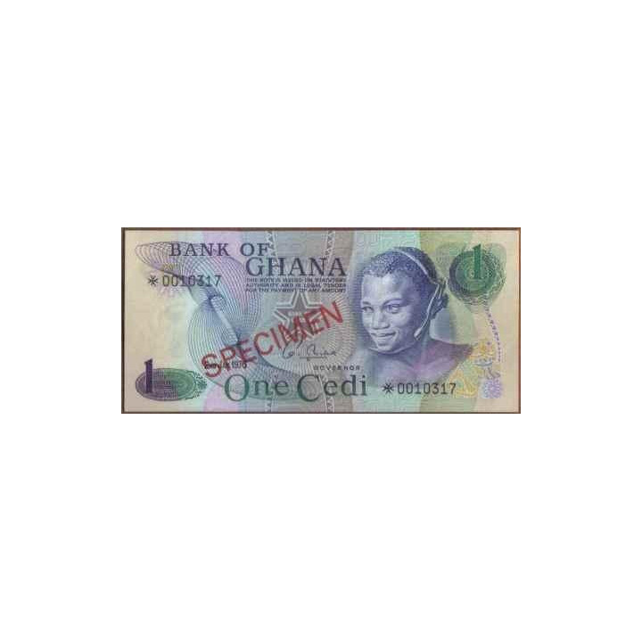 Ghana 1 Cedi 2 Ene 1976 P13s Specimen