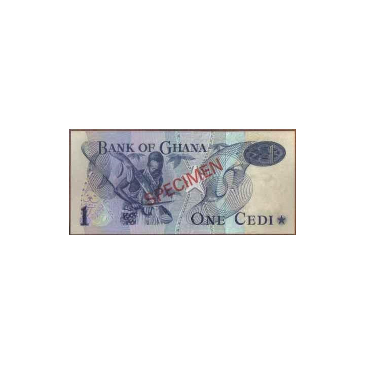 Ghana 1 Cedi 2 Ene 1976 P13s Specimen reverso