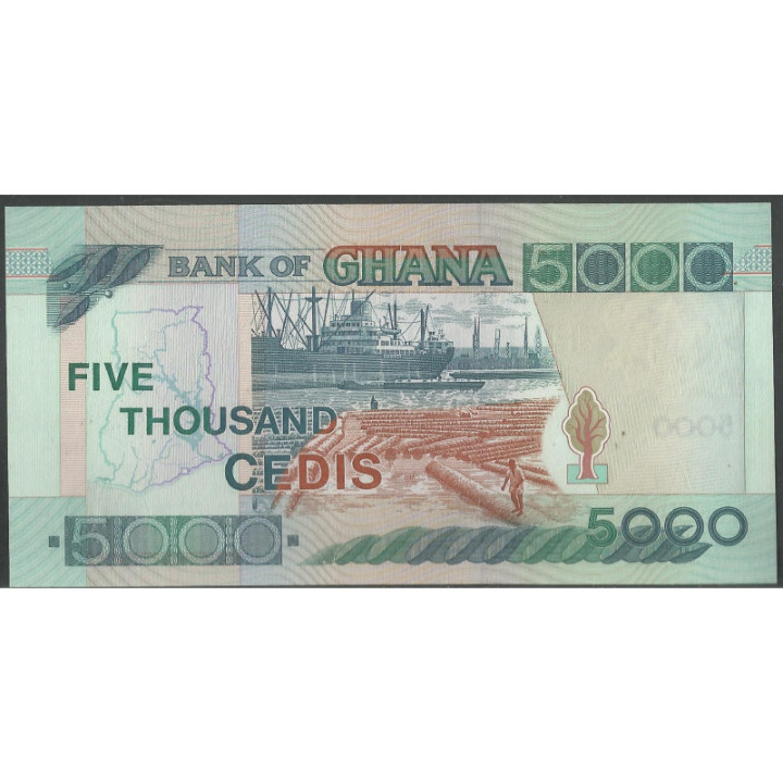 Ghana 5.000 Cedis 4 Ago 2006 P34i reverso