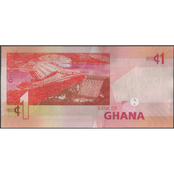 Ghana 1 Cedi 1 Jul 2015 P37f reverso
